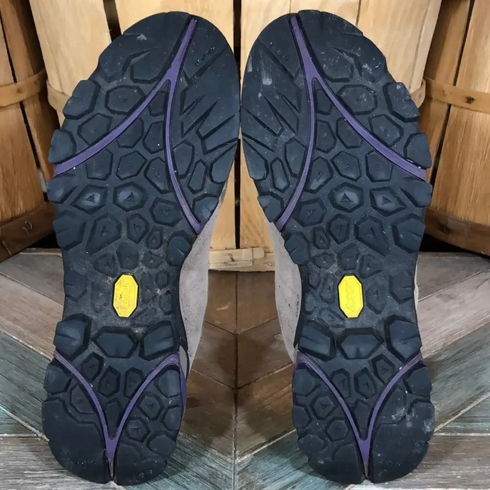Merrell Capra Low Tan Suede Purple Waterproof Vibram Hiking Shoes Women Size 9.5